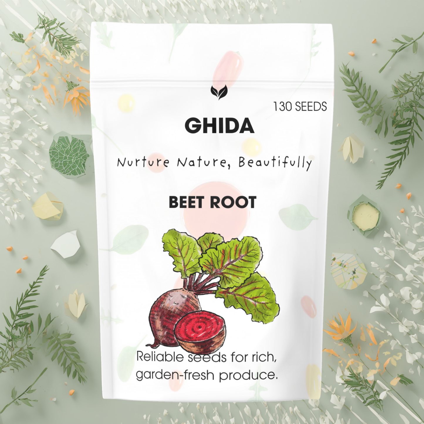 GHIDA Beet Root Seeds (130 Seeds) | Premium Vegetable Gardening Seeds for Home Garden | High Germination, Organic Beetroot Seeds for Fresh & Healthy Harvest