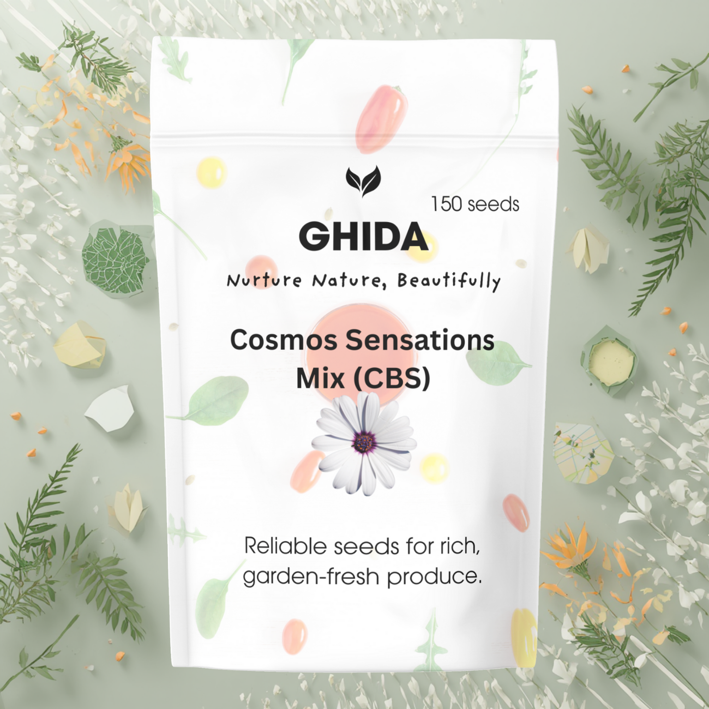 Ghida Cosmos Sensations Mix (CBS) ( 150 seeds) For Home Gardening