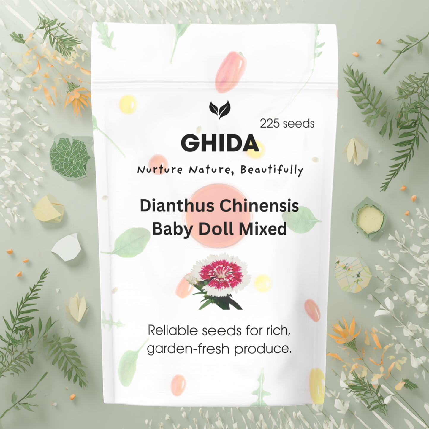 Ghida Dianthus Chinensis Baby Doll Mixed (225 seeds) For Home Gardening