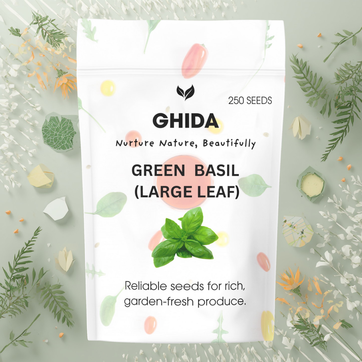 GHIDA GREEN BASIL (250 SEEDS) FO HOME GARDANING