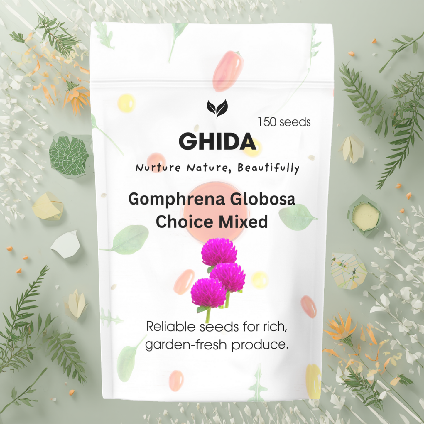 Ghida Gomphrena Globosa Choice Mixed (150 seeds ) For Home Gardening