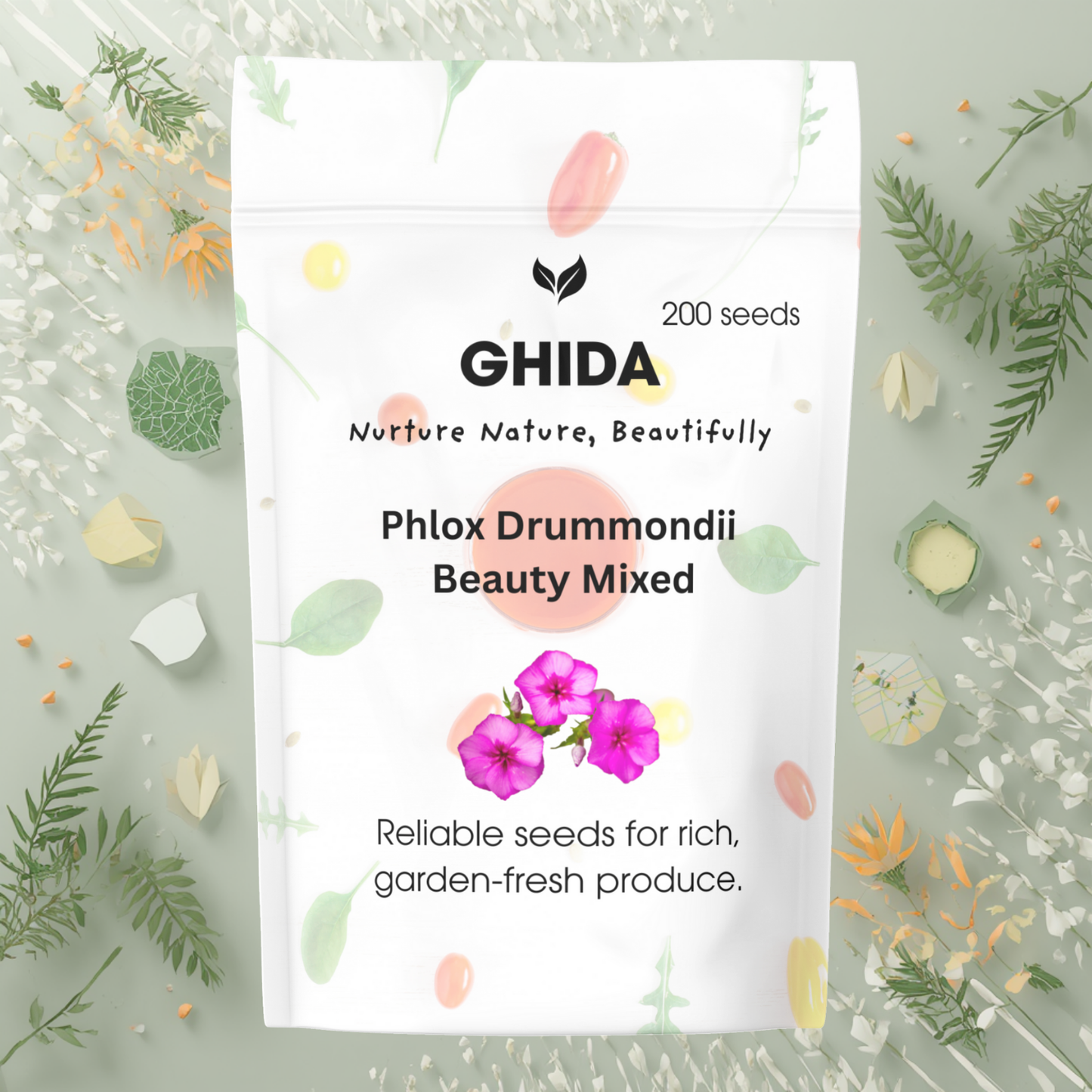 Ghida Phlox Drummondii Beauty Mixed (200 seeds) For Home Gardening