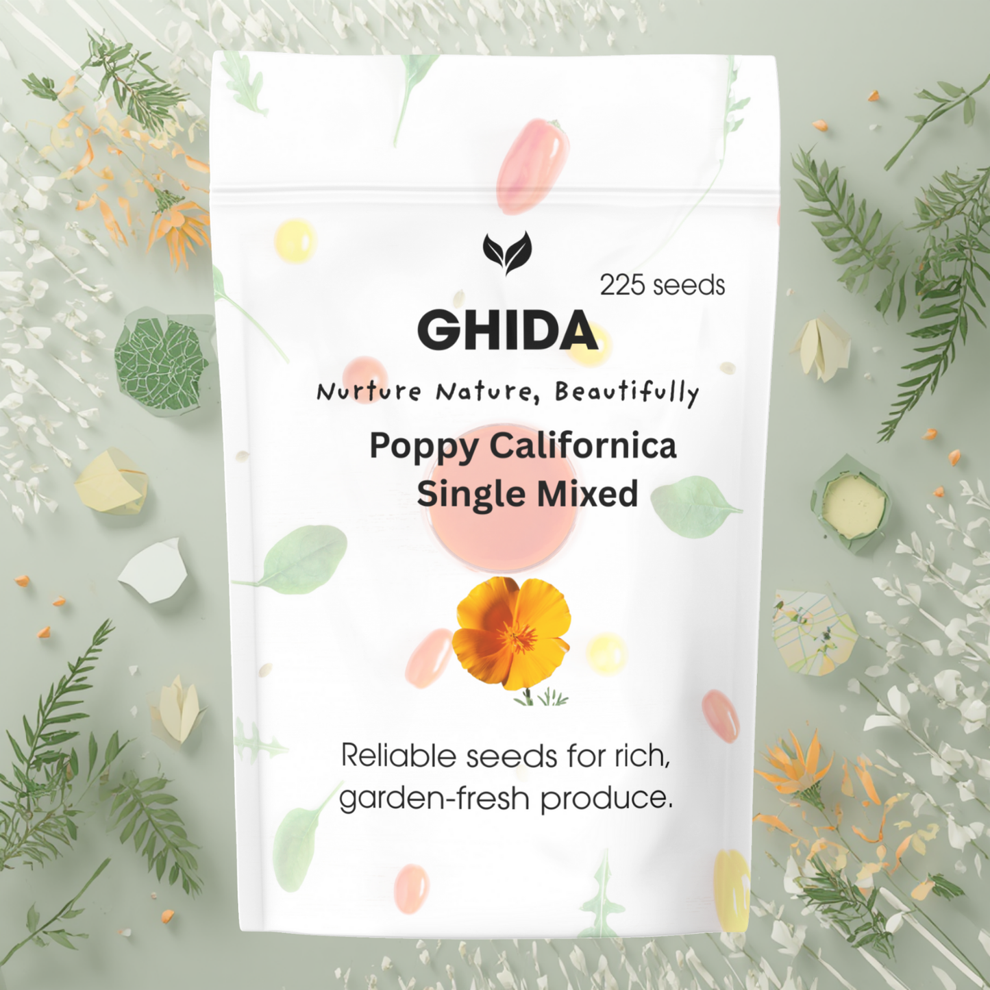 Ghida Poppy Californica Single Mixed (225 seeds) For Home Gardening