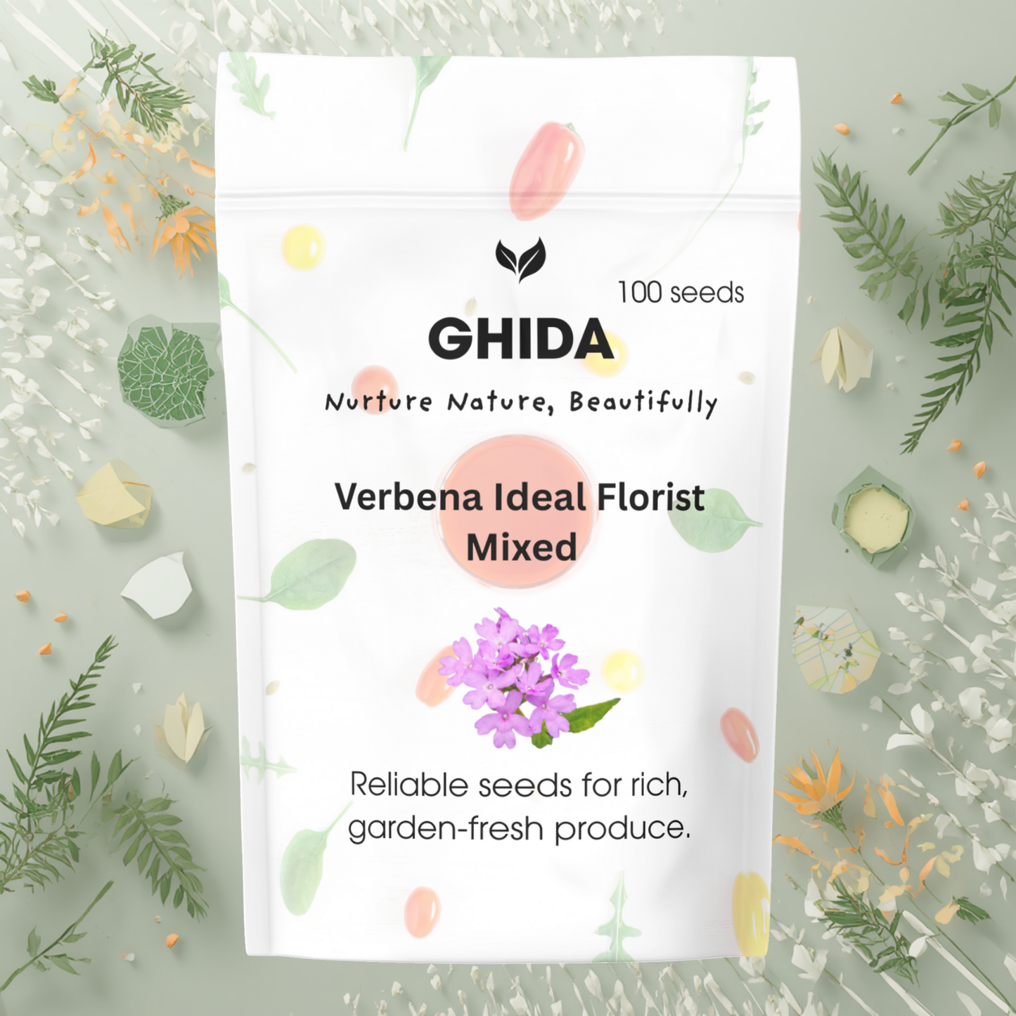Ghida Verbena Ideal Florist Mixed ( 100 seeds) For Home Gardening