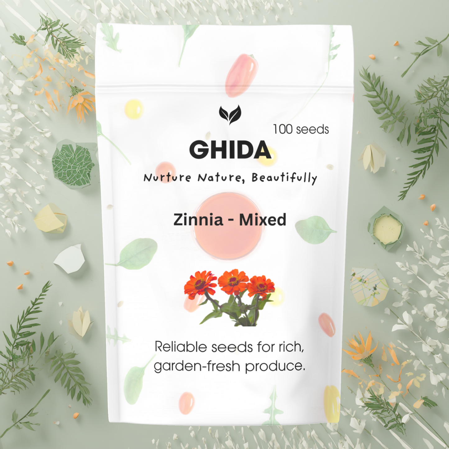 Ghida Zinnia - Mixed (100 seeds) For Home Gardening