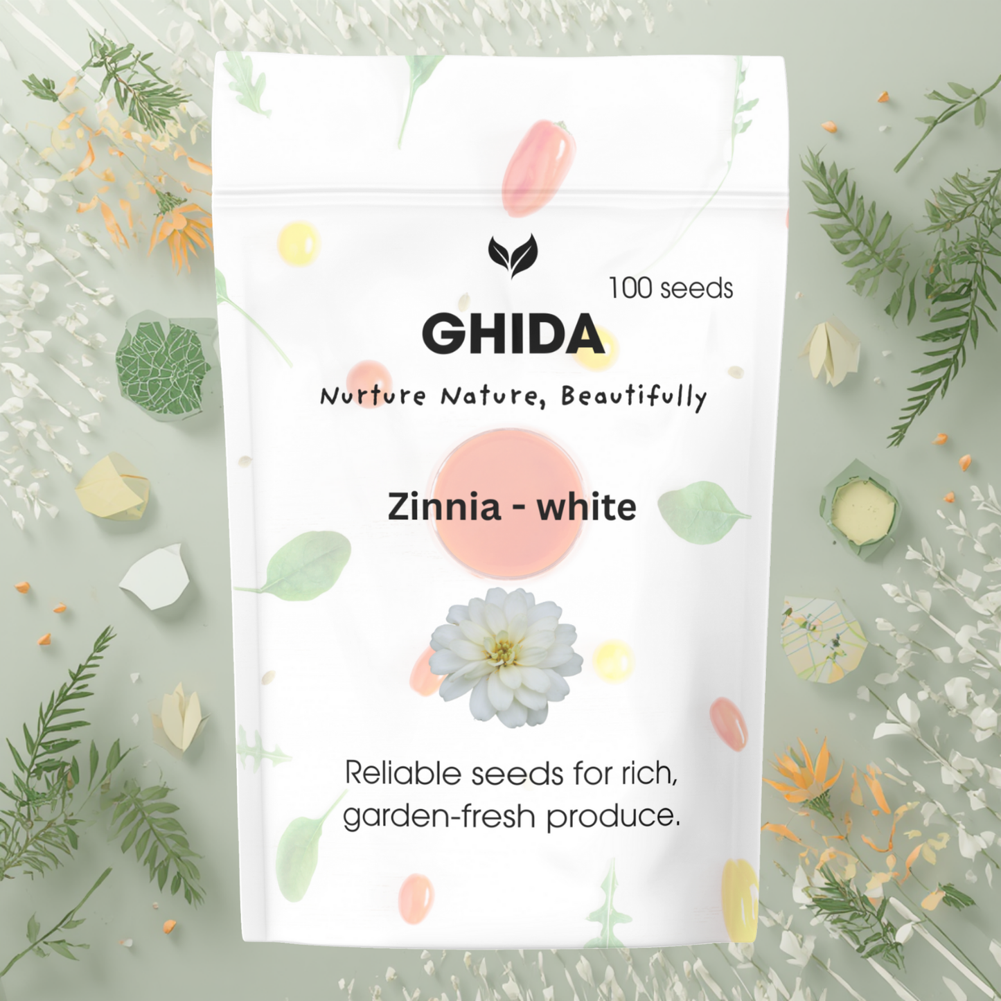 Ghida Zinnia - Orange(100 seeds)For Home Gardening