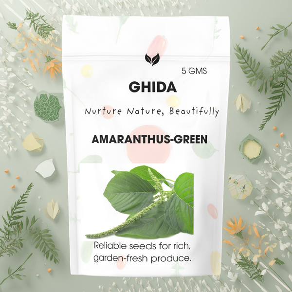 GHIDA Amaranthus Green Seeds (5 GMS) | Premium Leafy Vegetable Seeds for Home Garden, Terrace & Kitchen Gardening | High Germination, Easy to Grow