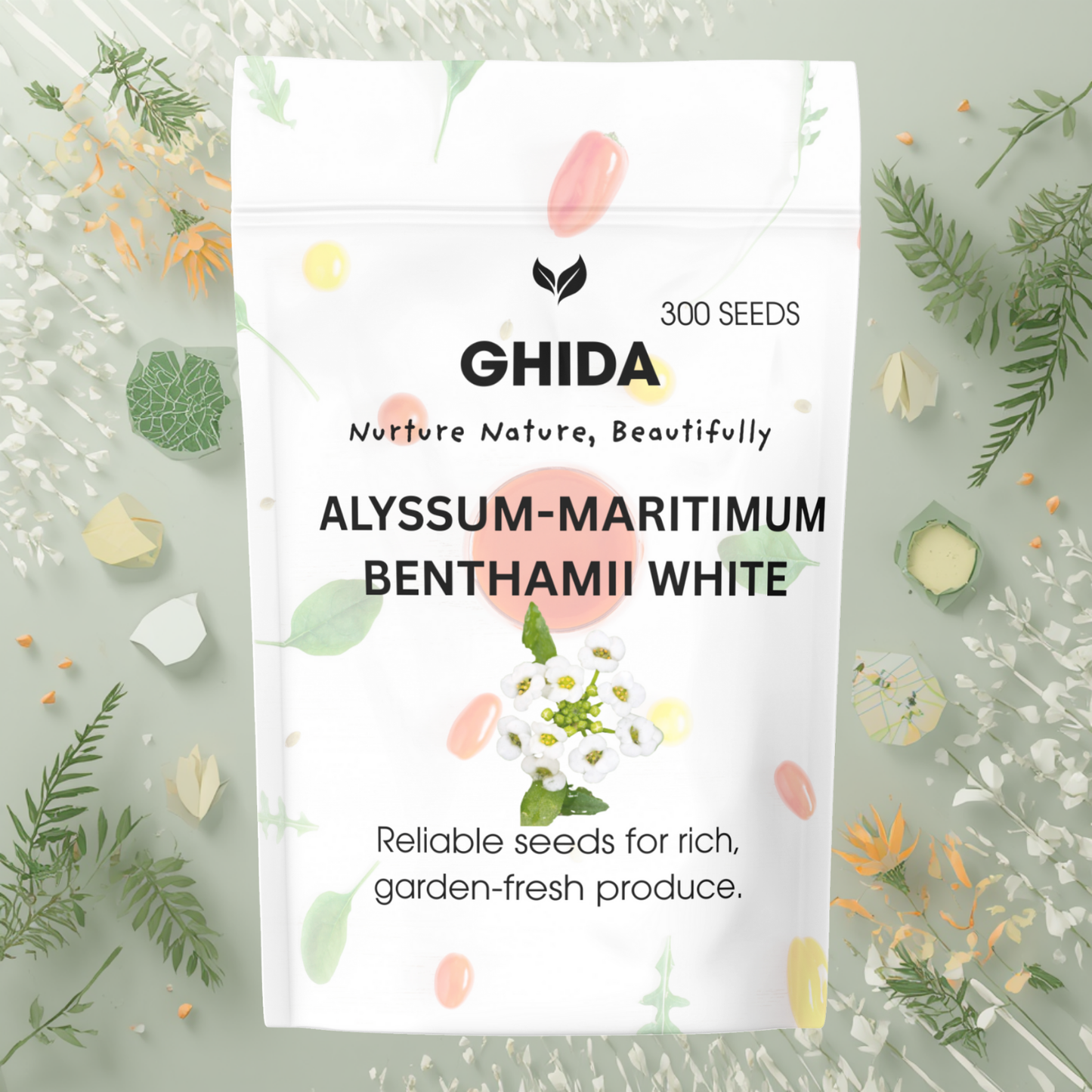 GHIDA ALYSSUM-MARITIMUM BENTHAMII WHITE (300 SEEDS) FOR HOME GARDENING