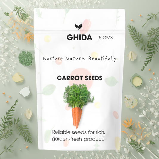 GHIDA Carrot Seeds 5g | High Germination Vegetable Seeds for Home Garden | Organic, Fast Growing, Fresh & Healthy Carrot Plant Seeds