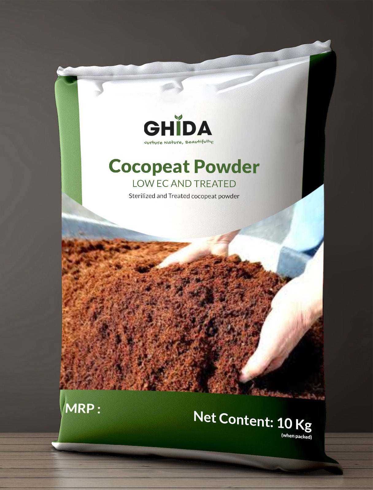 Ghida Cocopeat Powder - Low EC, Sterilized & Treated 5kg for Gardening, Plants & Hydroponics