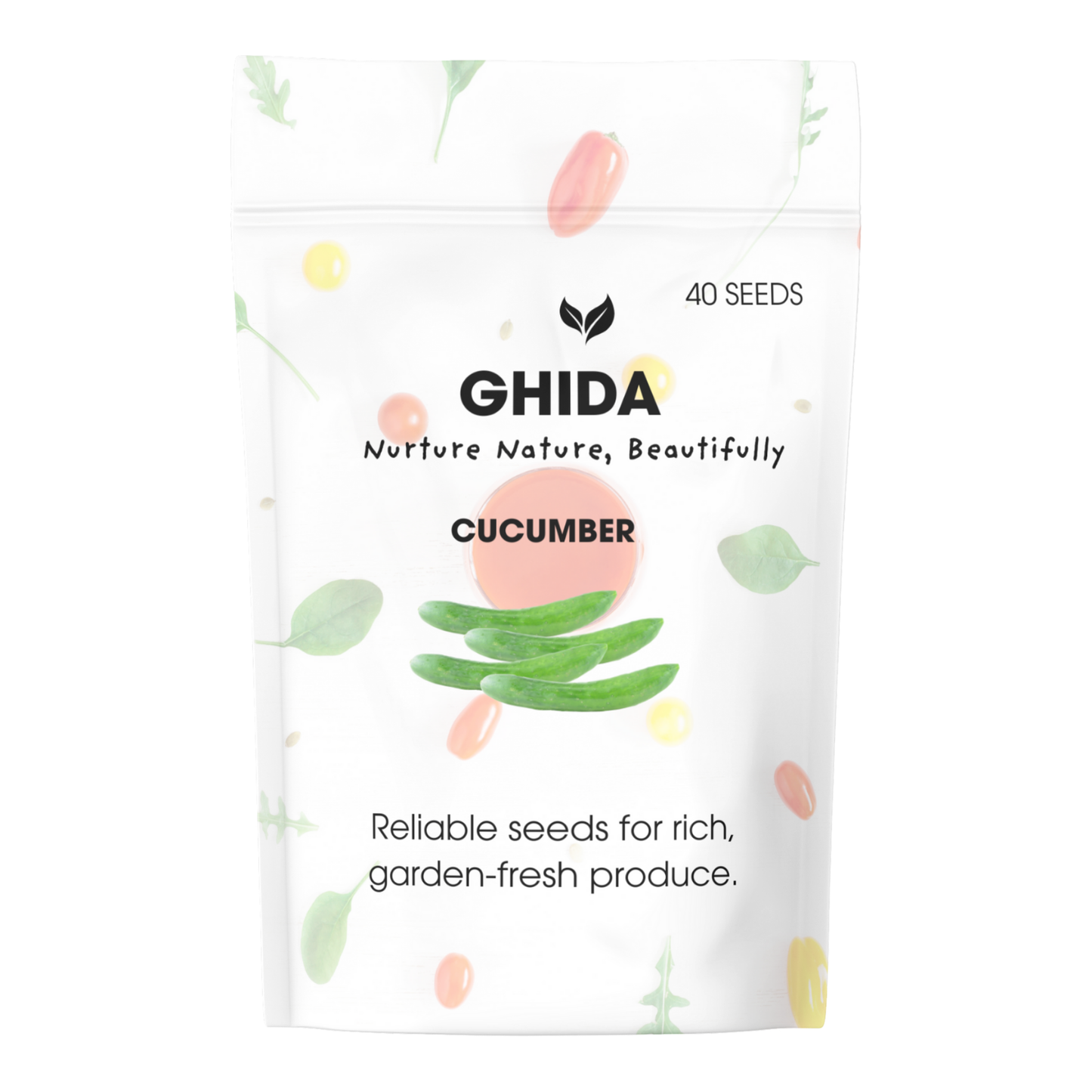 GHIDA Cucumber Seeds (40 Seeds) – Premium Vegetable Seeds for Home Garden, Kitchen Garden & Terrace Gardening | High Germination, Fresh & Healthy Cucumbers