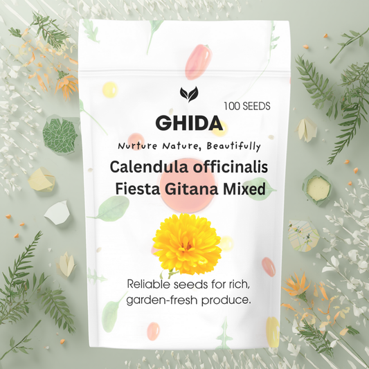 Ghida Calendula officinalis  Fiesta Gitana Mixed (100 seeds) For Home Gardening