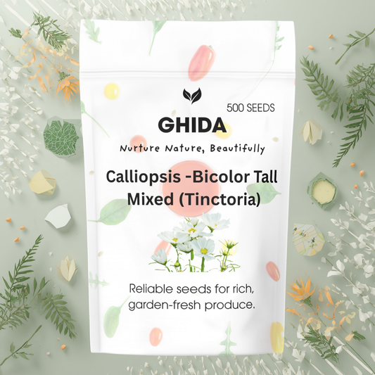 Ghida Calliopsis -Bicolor Tall  Mixed (Tinctoria) ( 500 seeds) For Home Gardening