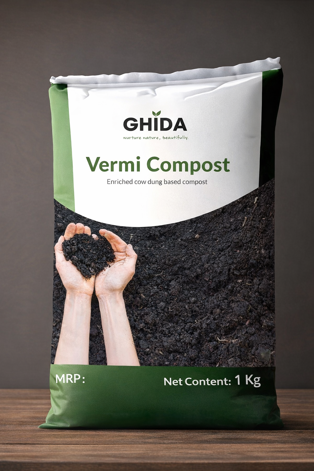 Organic Vermicompost 100% Natural Khaad Fertilizer for Plants & Vegetables Nutrient-Rich Cow Dung Based Earthworm Manure Compost Improves Plant Health, Water Retention & Soil Quality