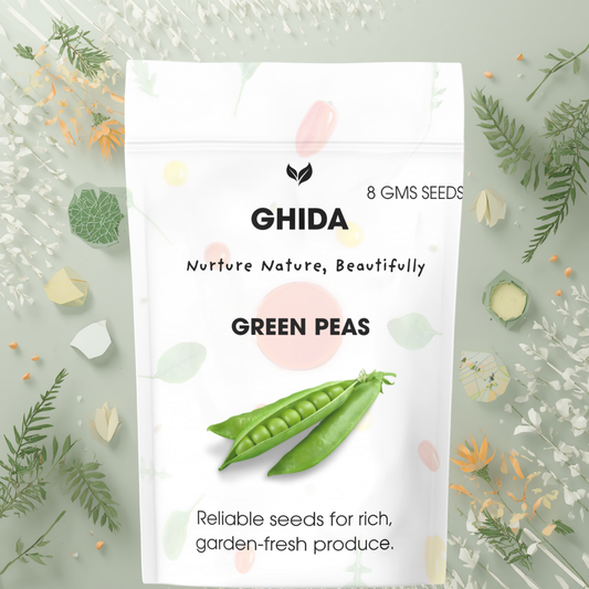 GHIDA Green Peas Seeds (8 GMS) – Premium Vegetable Gardening Seeds for Home Garden | High Germination, Fresh & Healthy Garden Produce