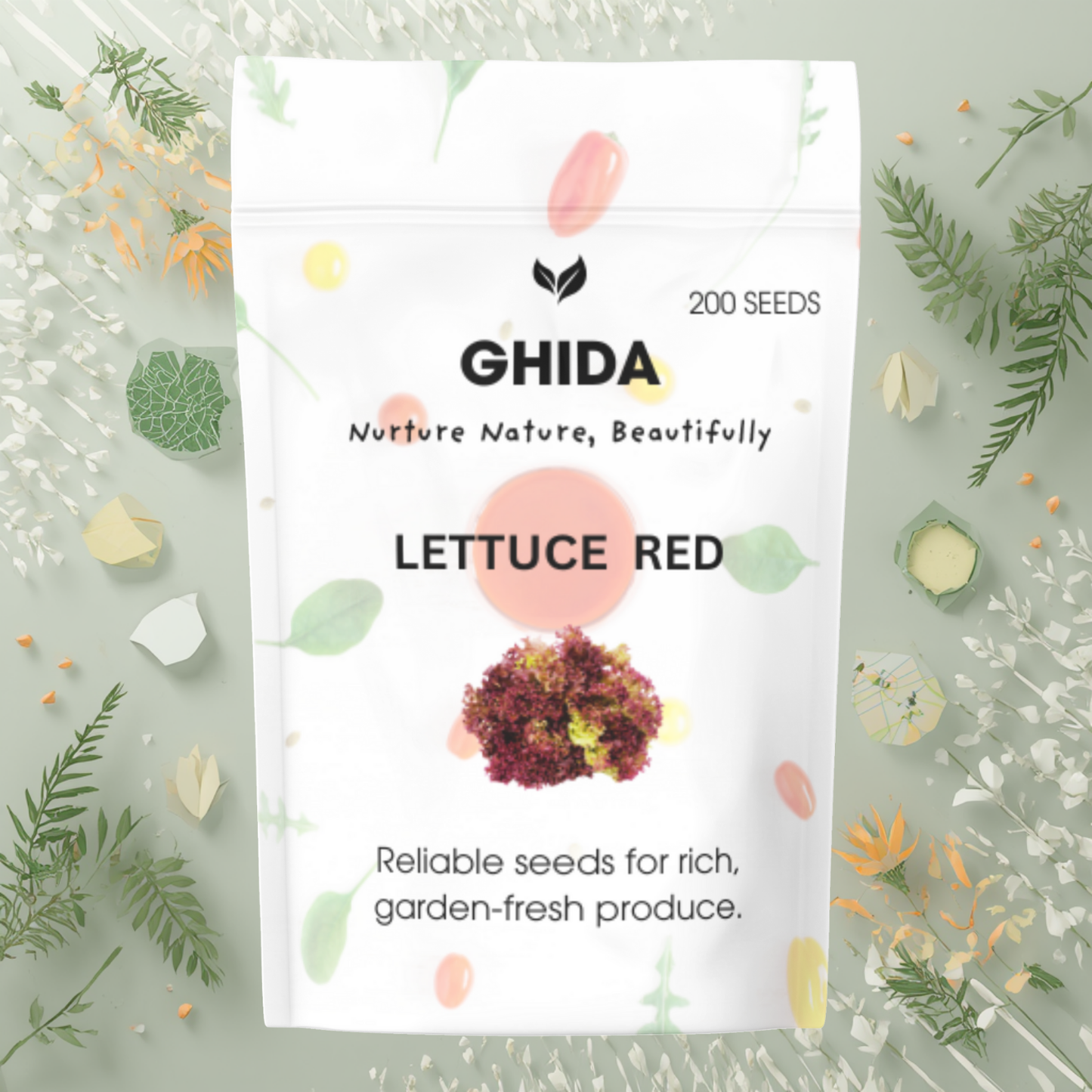 GHIDA LETTUCE RED (200 SEEDS) FOR HOME GARDENING