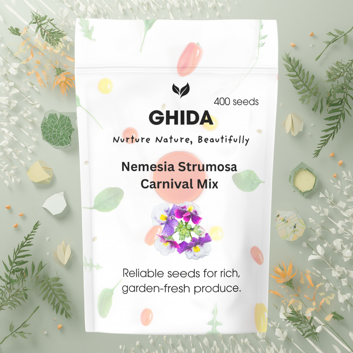 Ghida Nemesia Strumosa Carnival Mix (400 seeds) For Home Gardening