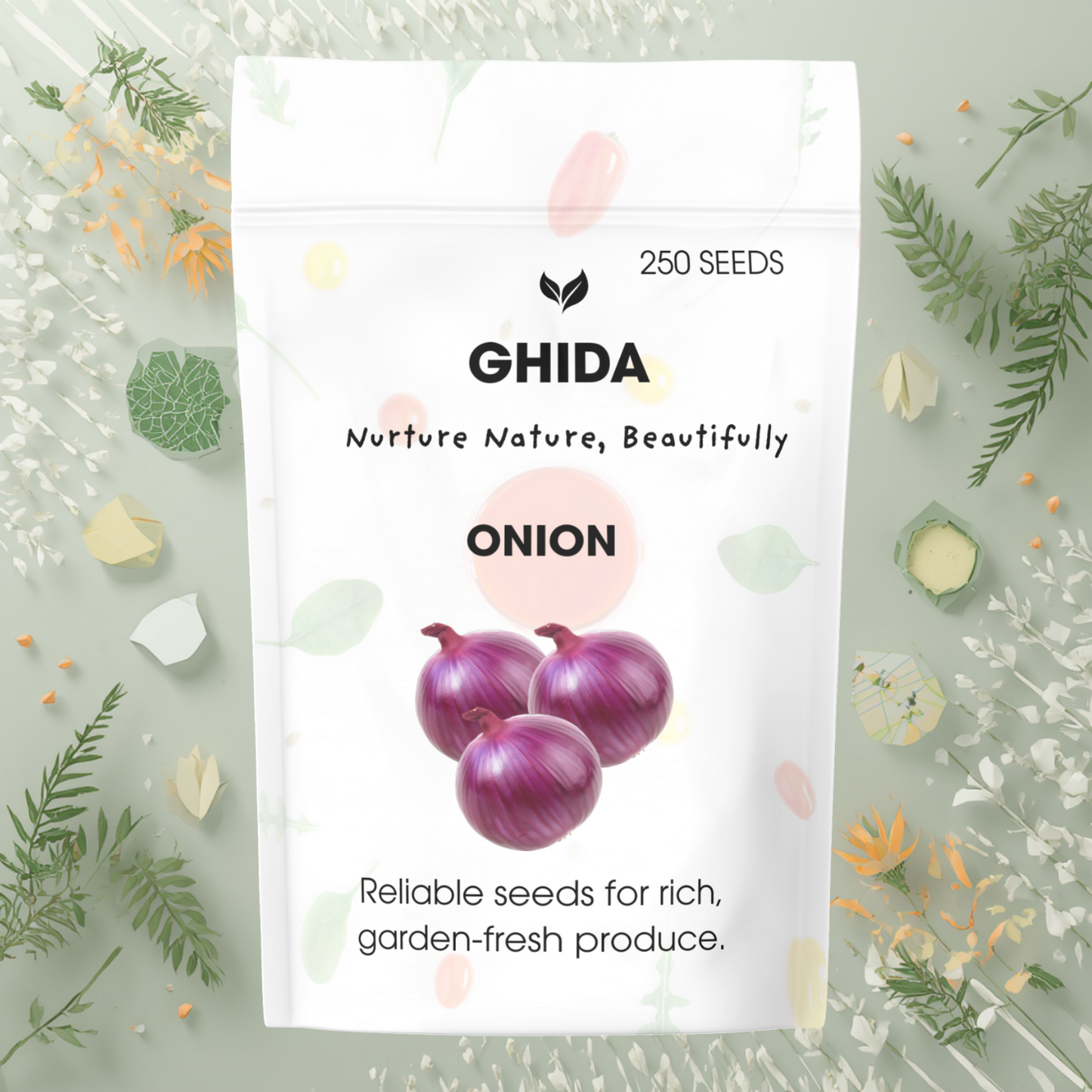 GHIDA Onion Seeds (250 Seeds) – Premium Vegetable Seeds for Planting, High Yield Onion Seeds for Home Garden & Farming