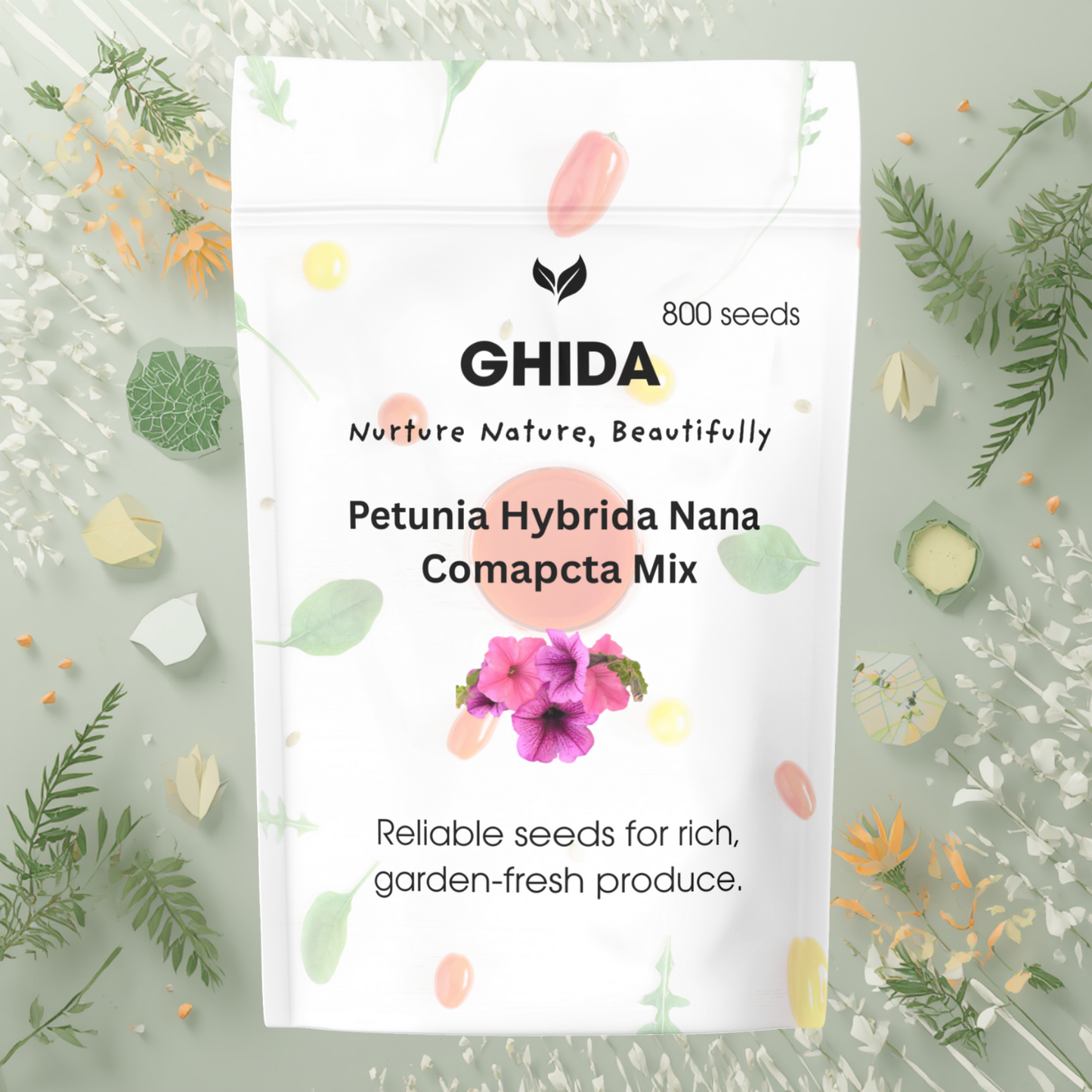 Ghida Petunia Hybrida Nana  Comapcta Mix (800 seeds) or Home Gardenig
