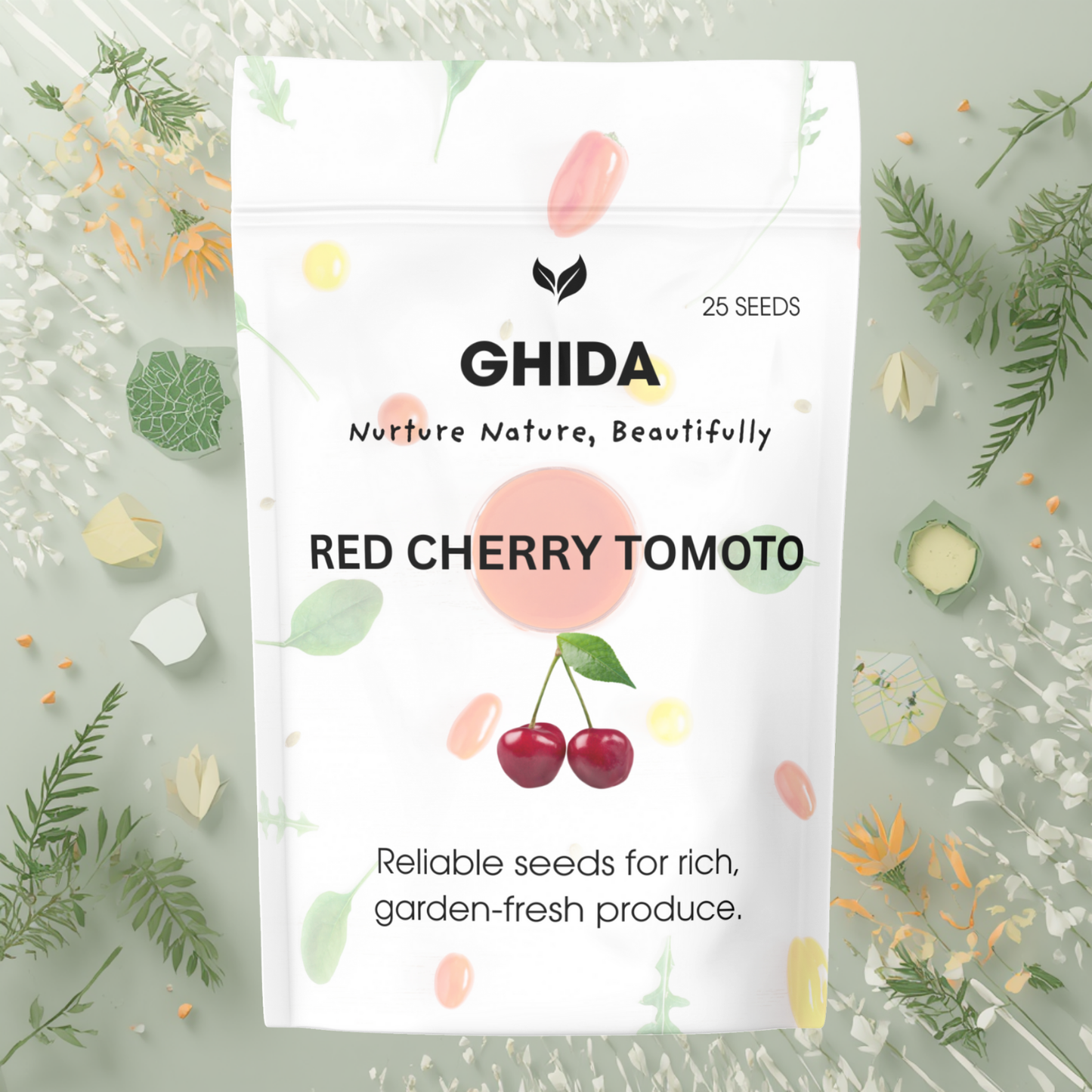 GHIDA RED CHERRY TOMOTO(25 SEEDS)-FOR HOME GARDENING