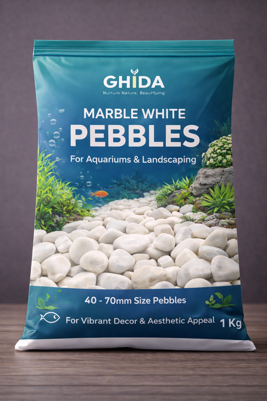 Ghida Marble White Pebbles For Aquarium and Landscaping