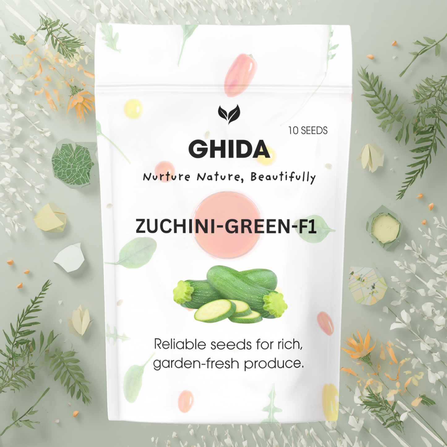 GHIDA ZUCHINI-GREEN (10 SEEDS) FOR HOME GARDENING