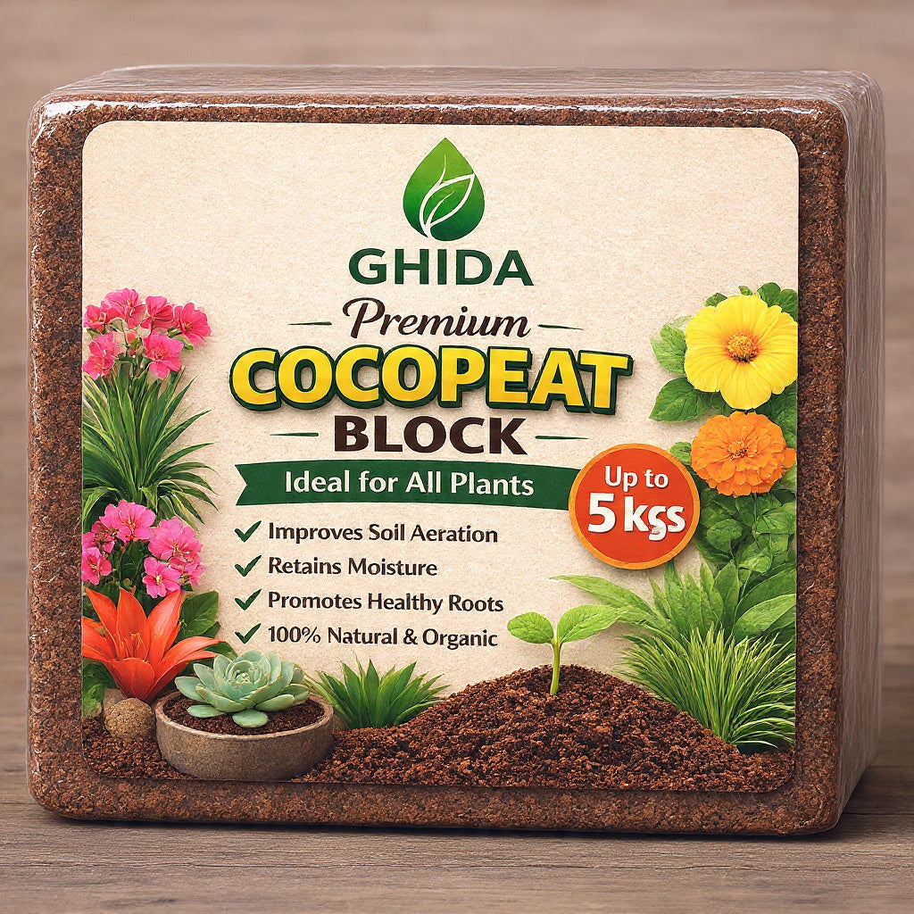 GHIDA Organic Cocopeat Block | Lightweight Potting Medium for Indoor & Outdoor Plants