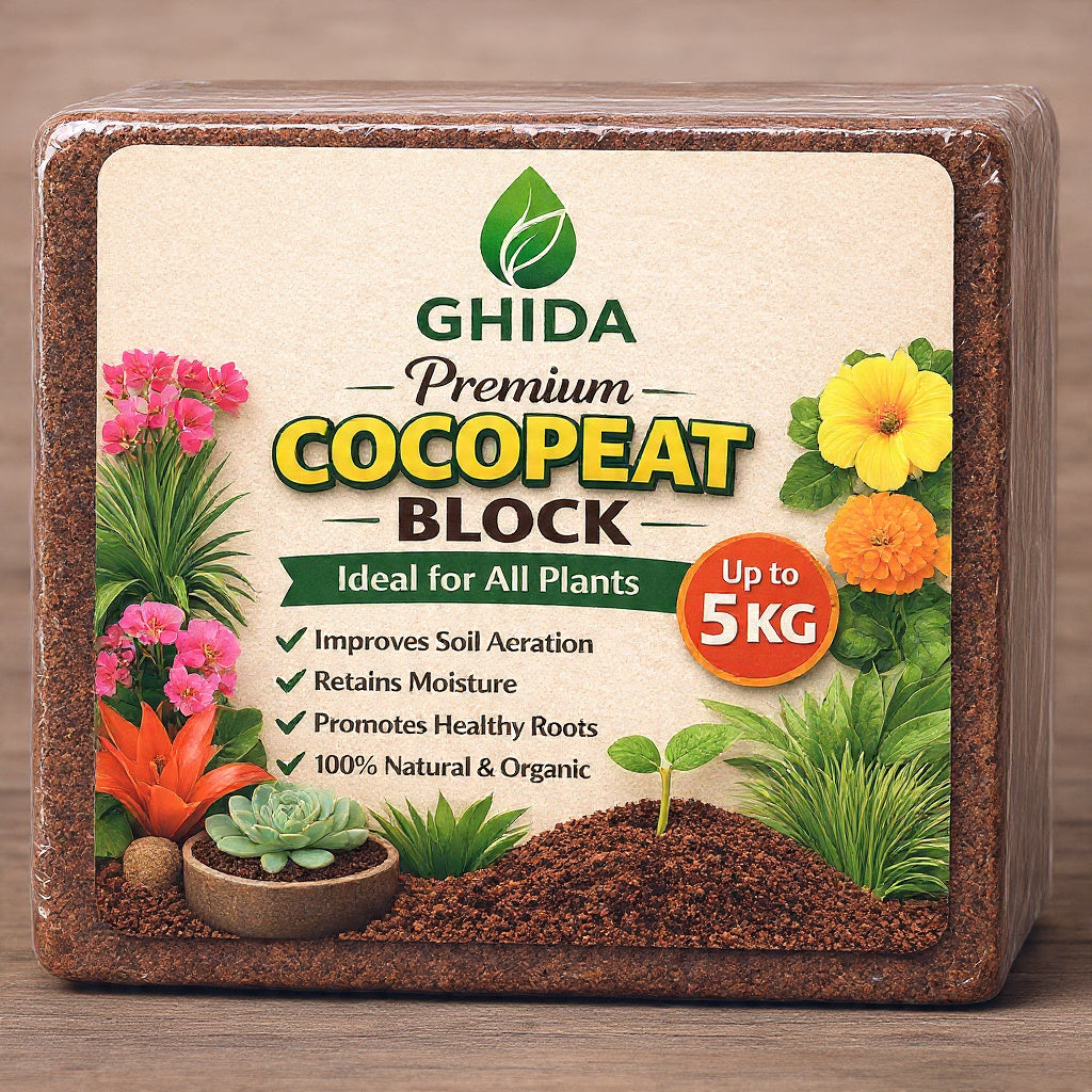 GHIDA Organic Cocopeat Block | Lightweight Potting Medium for Indoor & Outdoor Plants